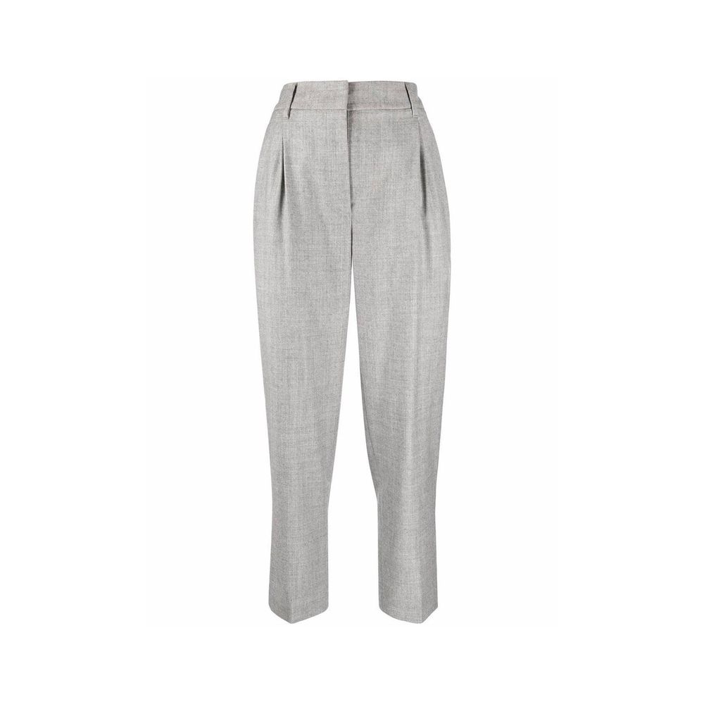 Brunello Cucinelli Gray Virgin Wool Cropped Pants