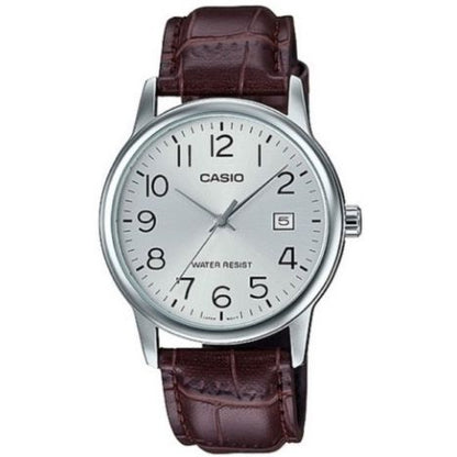 CASIO COLLECTION Mod. DATE. LEATHER - SILVER