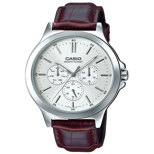 CASIO COLLECTION Mod. MULTIFUNCTION SILVER, Leather WATCHES