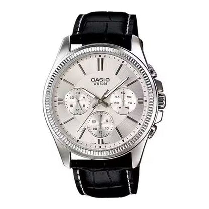 CASIO Mod. DAY DATE MULTIFUNCTION. LEATHER - WHITE