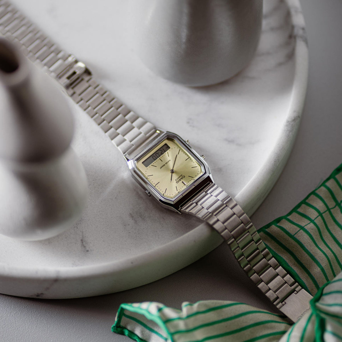 CASIO VINTAGE Mod. EDGY COLLECTION SUNRAY DIAL - GREEN LEMON