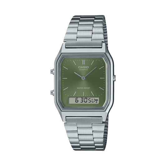 CASIO VINTAGE Mod. EDGY COLLECTION SUNRAY DIAL - GREEN MOSS