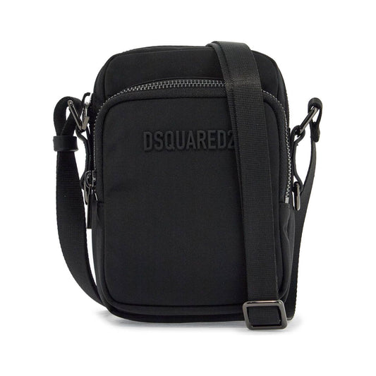 Dsquared2 black minimalist crossbody bag in polyamide Handbag Dsquared2 Dark Slate Gray