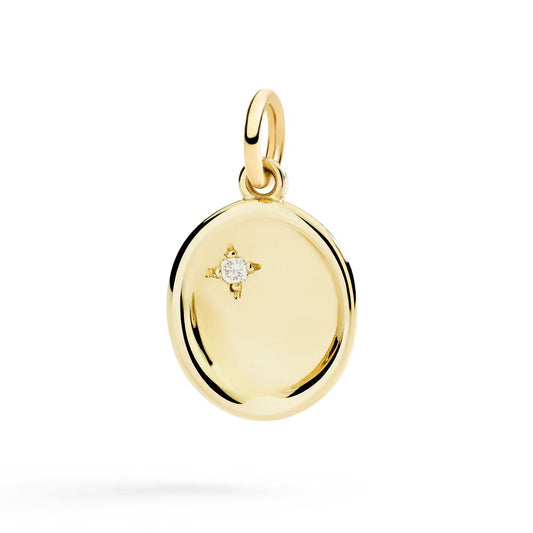Gold charm pendant featuring CHARMS DODO MOD. DMC5020SIGNEDB09G design with a delicate diamond accent.