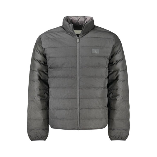 Calvin Klein Black Polyamide Men Jacket - sleek, durable, and sustainable outerwear for stylish comfort.