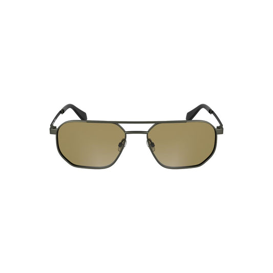 Calvin Klein Bronze Metal Men Sunglass with sleek metal frame and bold square lenses.