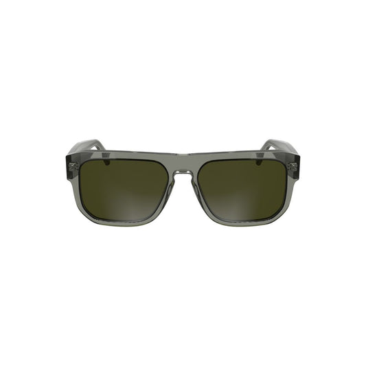 Calvin Klein Gray Acetate Men Sunglass with bold square frame and smoke lenses