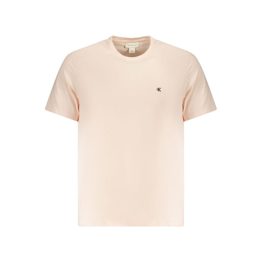 Calvin Klein Calvin Klein Pink Cotton Men T-Shirt Elevate your style quotient with the iconic Calvin Klein touch in this sleek pink t-shirt. Crafting a signature look with its eye-catching embroidered logo, this crew neck tee embodies casual luxury and un