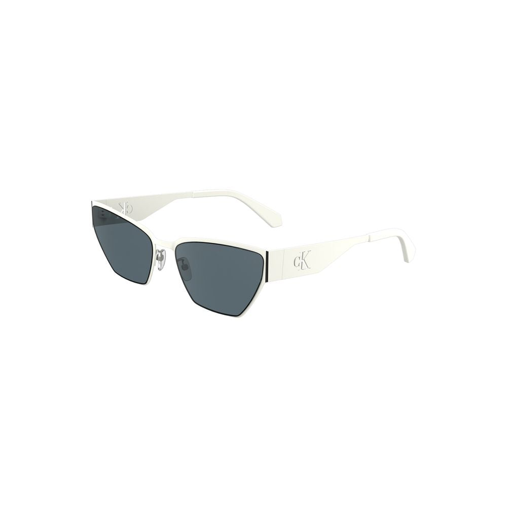 Calvin Klein White Metal Women Sunglass with cat-eye shape and sleek design