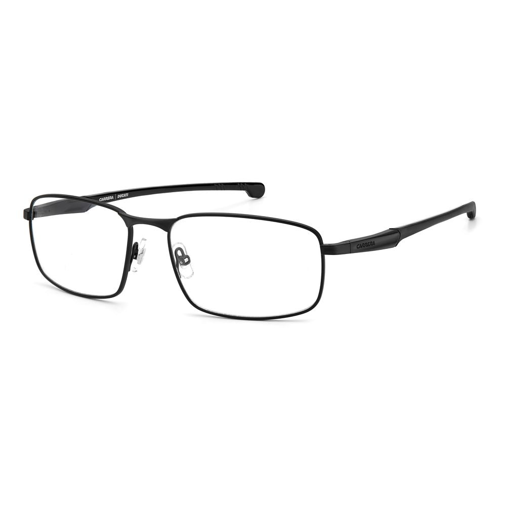 Carrera Ducati Black Metal Glasses (Frames), metal eyewear for men, lens size 55mm, sleek black design.