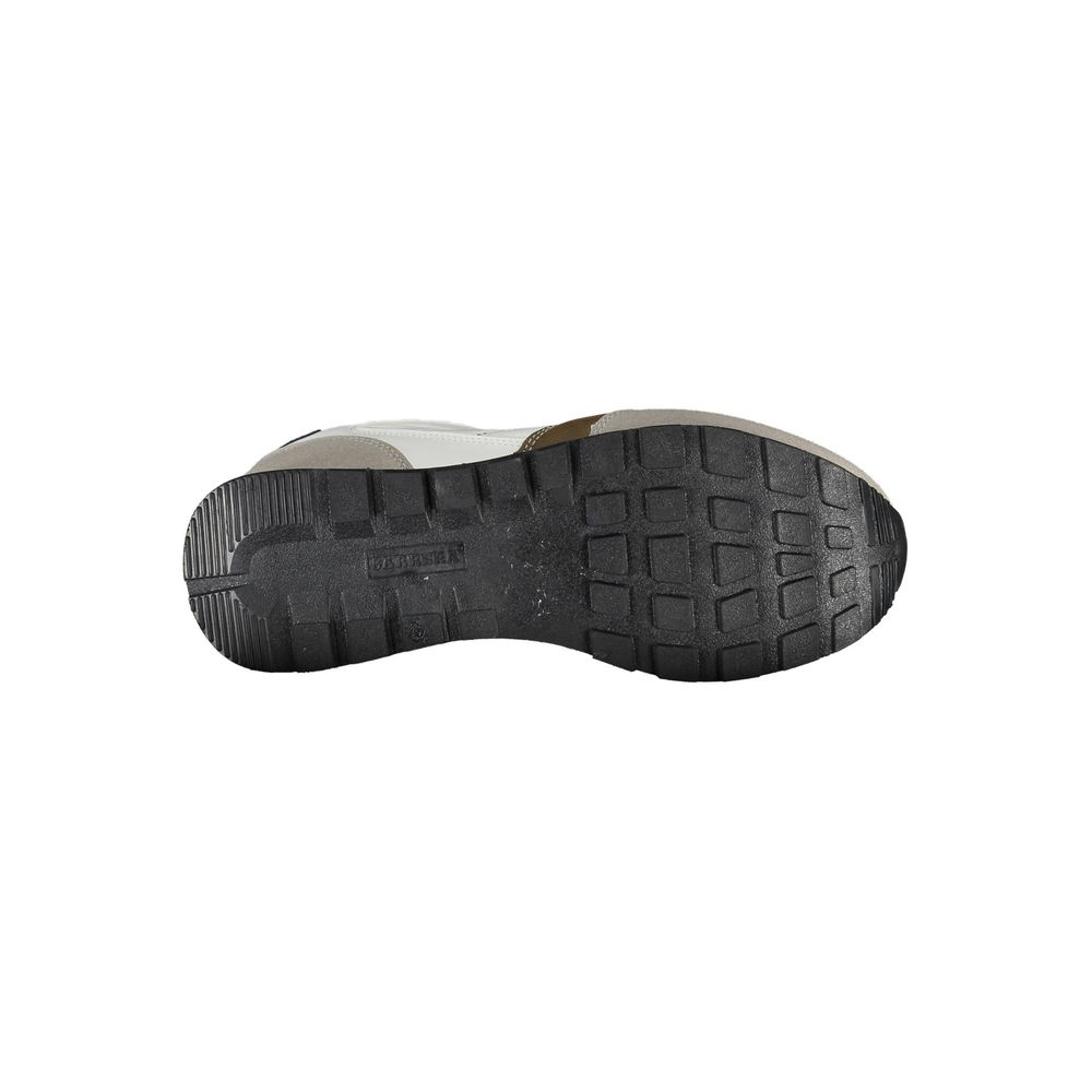 Sole view of Carrera White Polyester Men Sneaker, showcasing durable rubber grip for enhanced athletic comfort and performance.