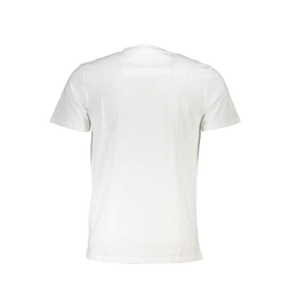 Back view of Cavalli Class Brown Cotton Men T-Shirt, highlighting high-quality cotton in brown color with short sleeves.