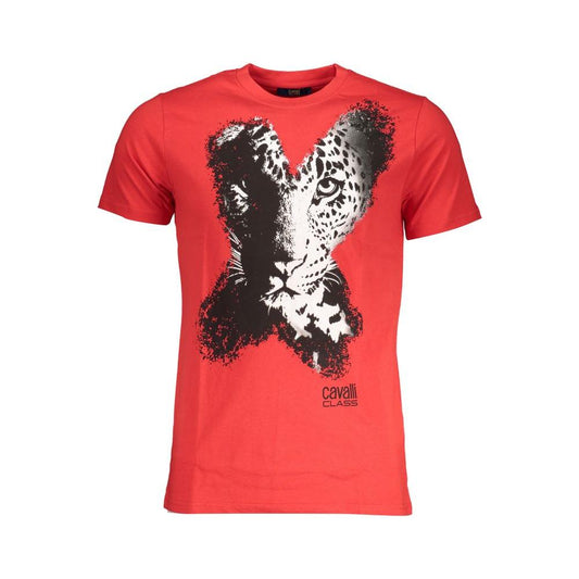 Cavalli Class Cavalli Class Red Cotton T-Shirt CA-28472-M
