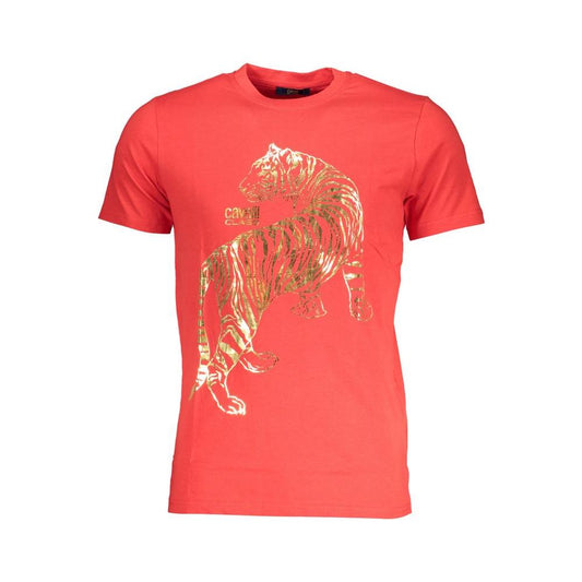 Cavalli Class Cavalli Class Red Cotton T-Shirt CA-28473-M