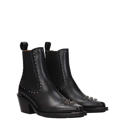 Chloé Black Leather Ankle Boots