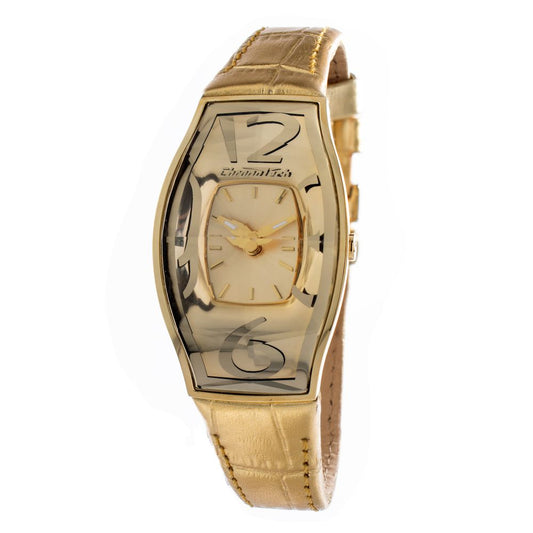 Chronotech Gold Leather Dress Watch