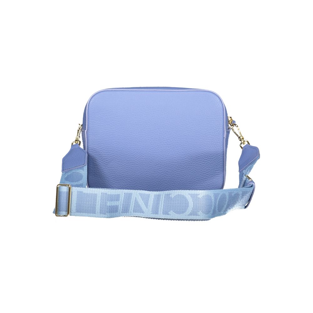 Coccinelle Light Blue Leather Women Handbag with adjustable strap showcasing Italian craftsmanship.