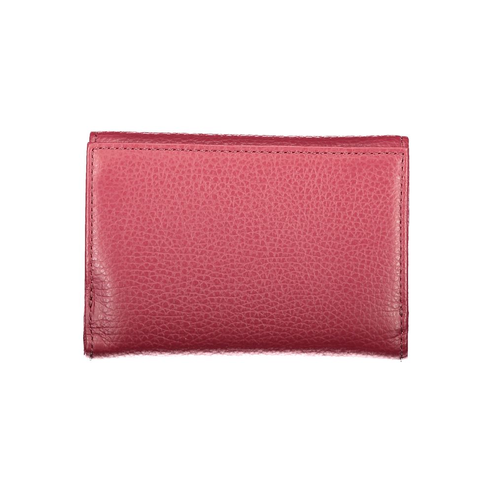 Coccinelle Purple Leather Women Wallet - elegant Italian-crafted design with compartments and secure closure, back view.