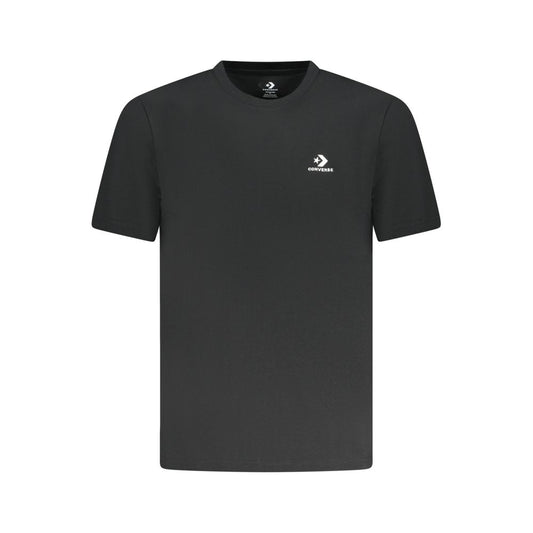 Converse Black Cotton Men T-Shirt with logo, short sleeve, crew neck design.