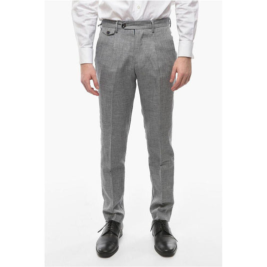 Cruna Cruna Houndstooth Motif RAVAL Single Pleat Pants with Breast Pocke CR-P426481-W44