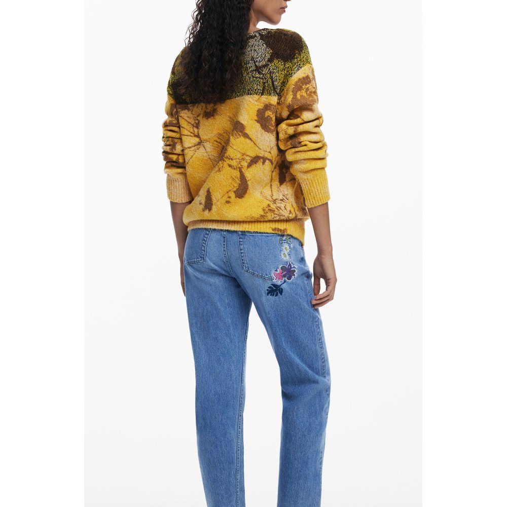Desigual Yellow Wool Women Sweater