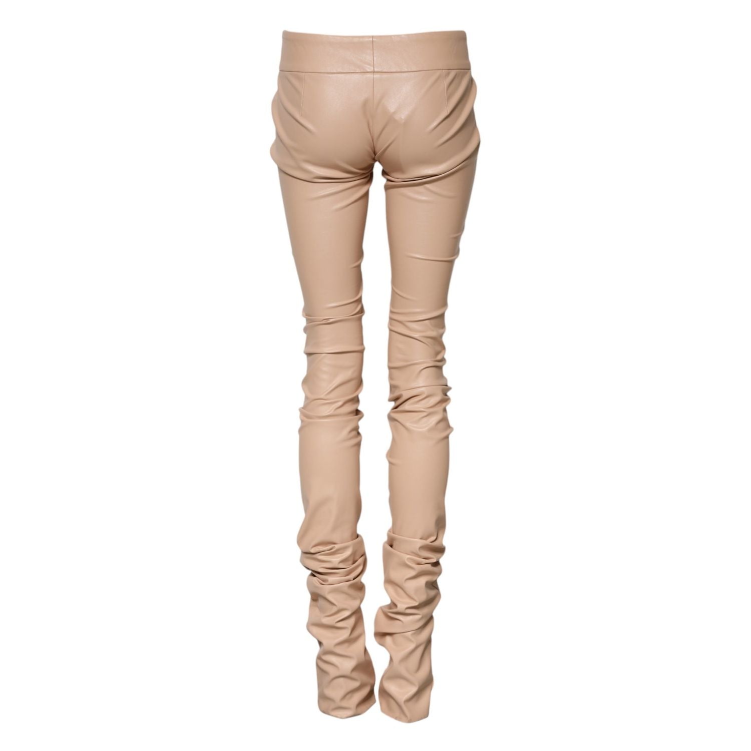 Dolce & Gabbana Beige Lace Details Mid Waist Skinny Pants