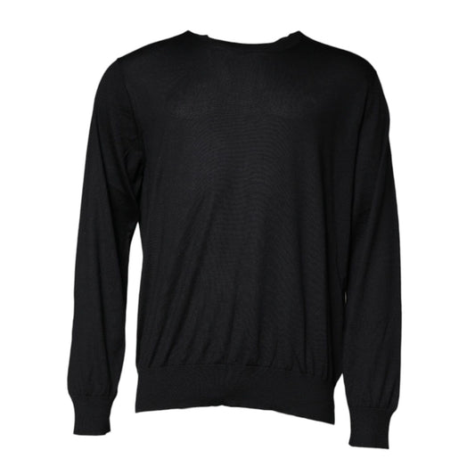 Dolce & Gabbana Black Cashmere Crew Neck Pullover Sweater