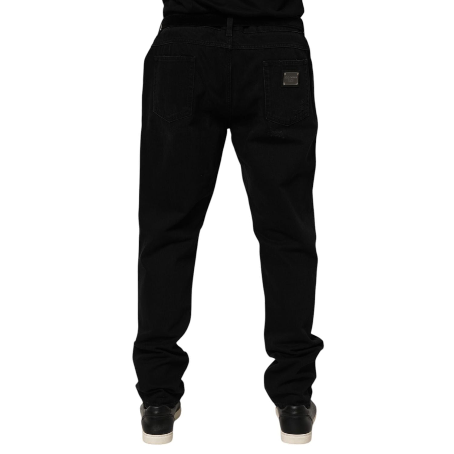 Dolce & Gabbana Black Cotton Regular Denim Men Trouser Jeans