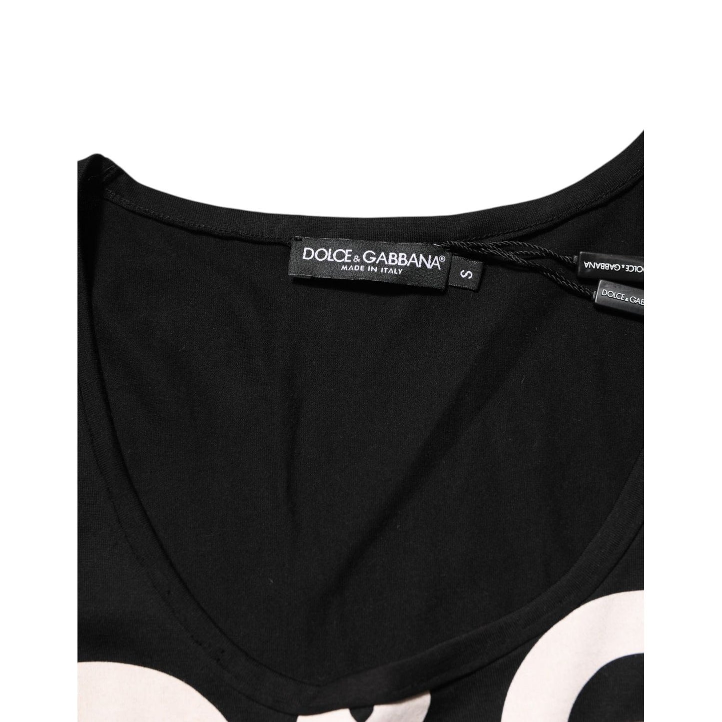 Dolce & Gabbana Black Cotton Sleeveless Tank Top DG Logo Men T-shirt