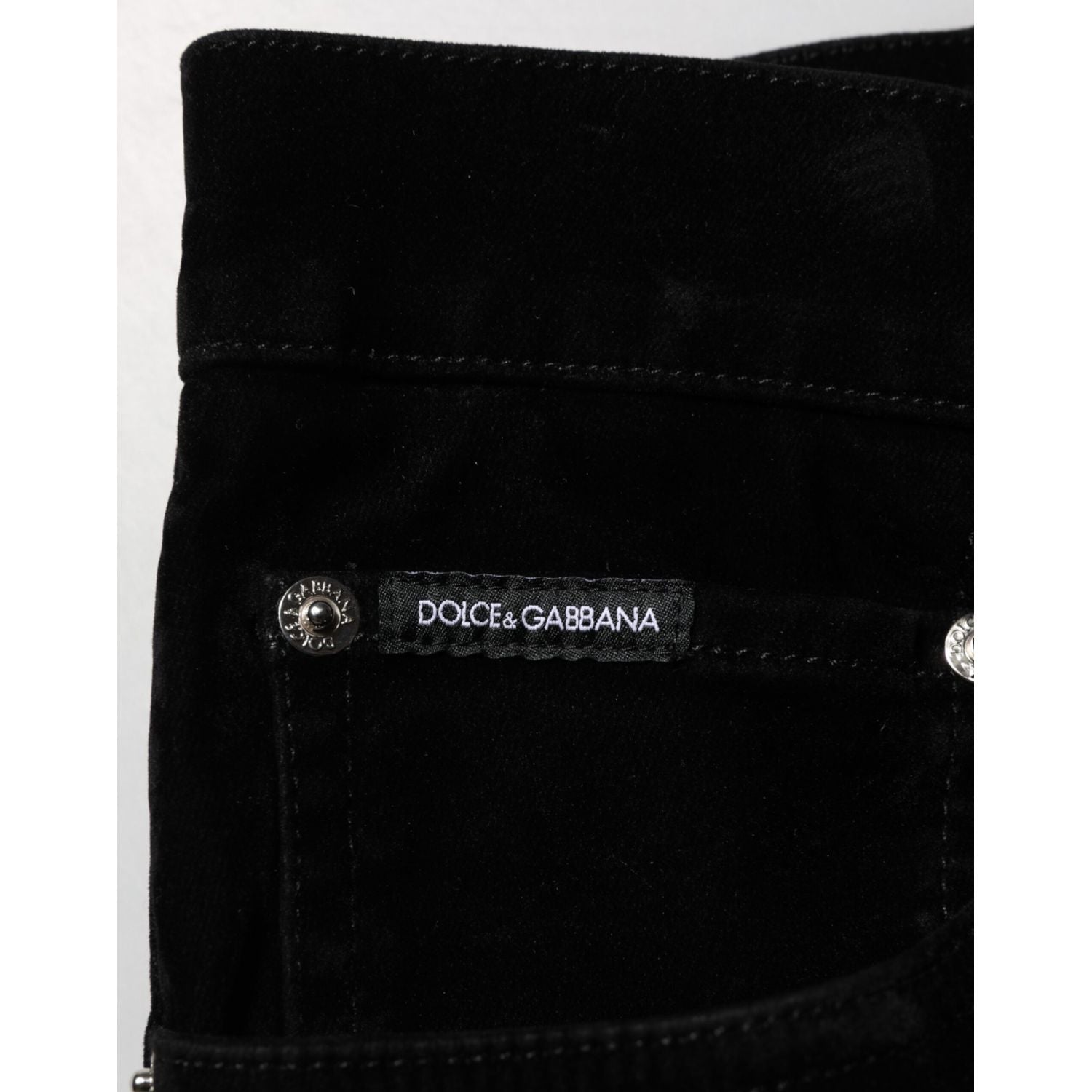 Dolce & Gabbana Black Cotton Slim Fit Denim Trouser Jeans