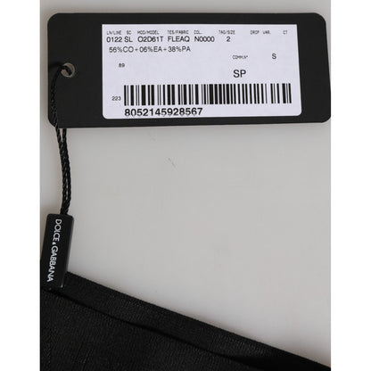 Tag of Dolce & Gabbana Black DG Logo Lace High Brief Panty Underwear showing size and material details.