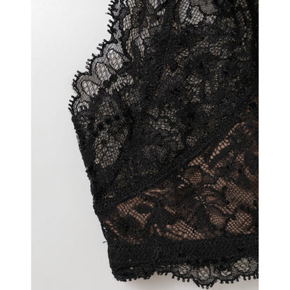 Dolce & Gabbana Black Floral Lace Mesh High Brief Panty Underwear