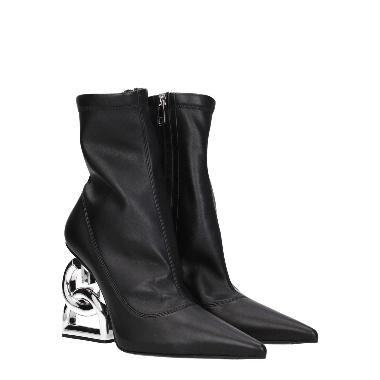Dolce & Gabbana Black Leather Ankle Boots