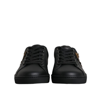 Dolce & Gabbana Black London Sacred Heart Men Sneakers Shoes