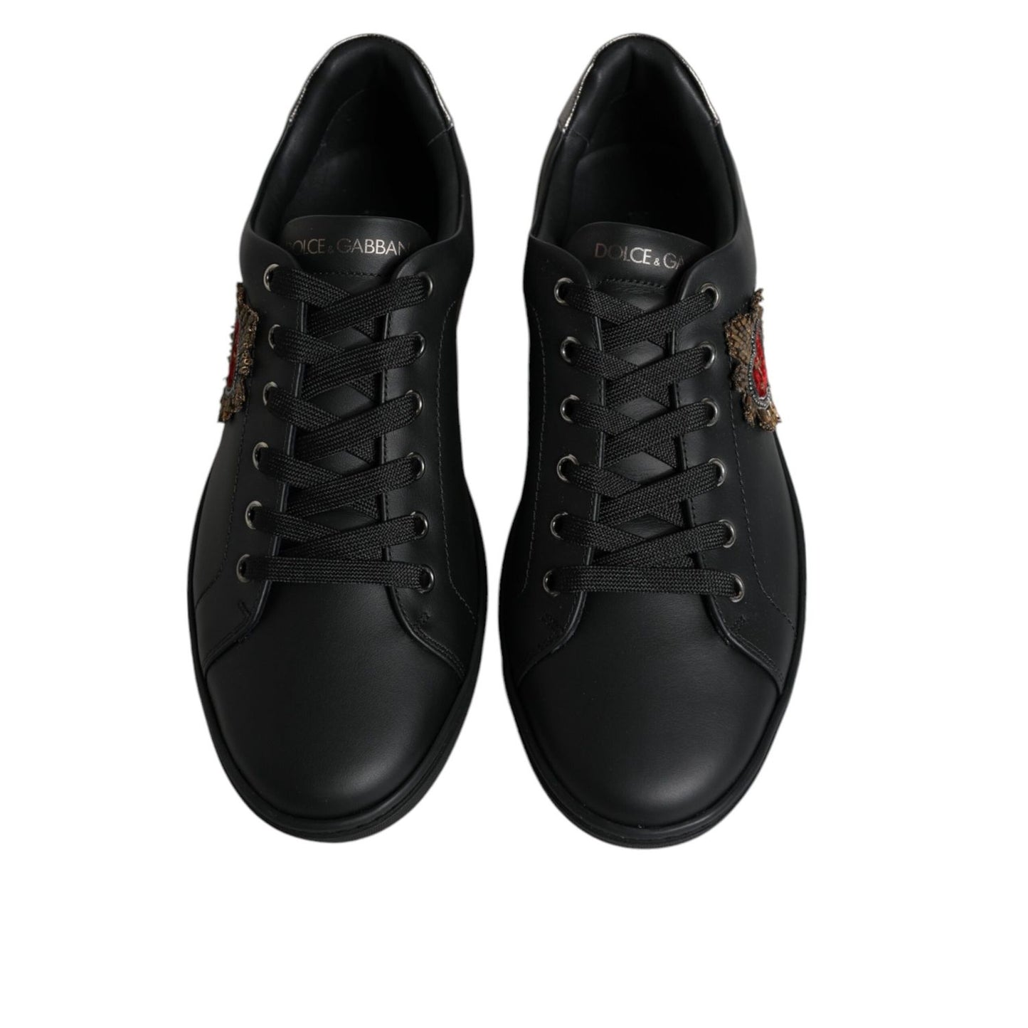Dolce & Gabbana Black London Sacred Heart Men Sneakers Shoes