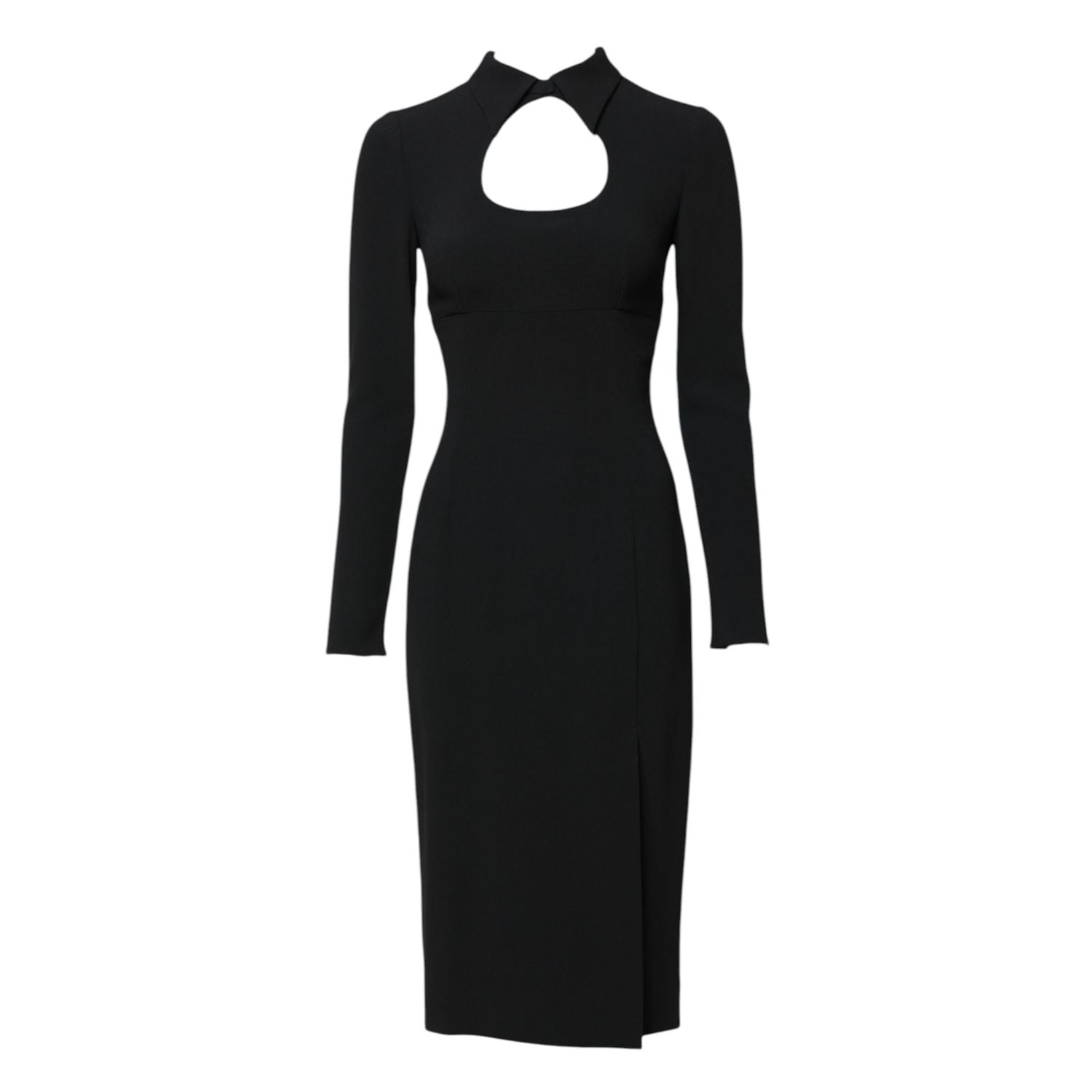 Dolce & Gabbana Black Long Sleeves Bodycon Sheath Midi Dress