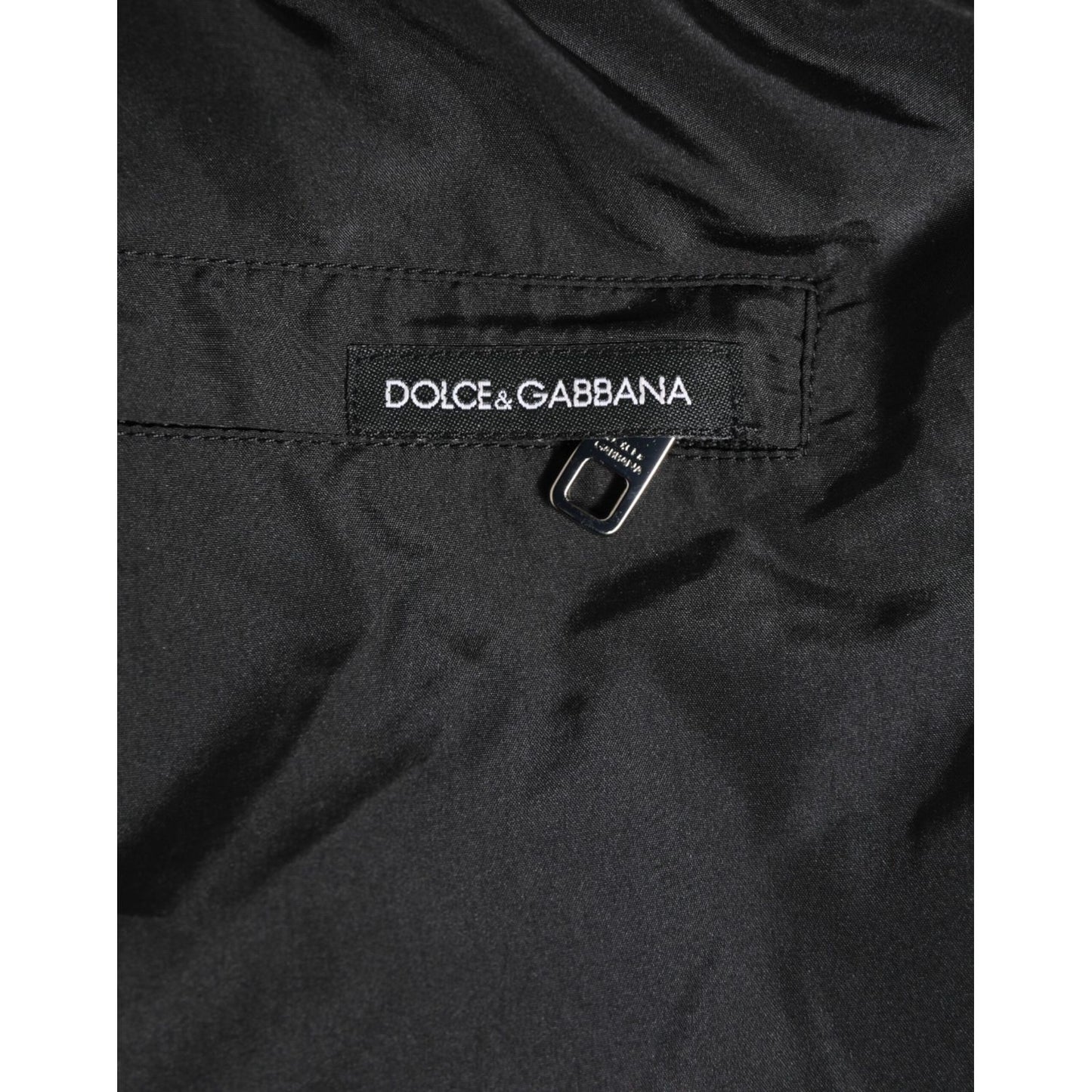 Dolce & Gabbana Black Nylon KING Sideband Men Boxer Shorts Swimwear