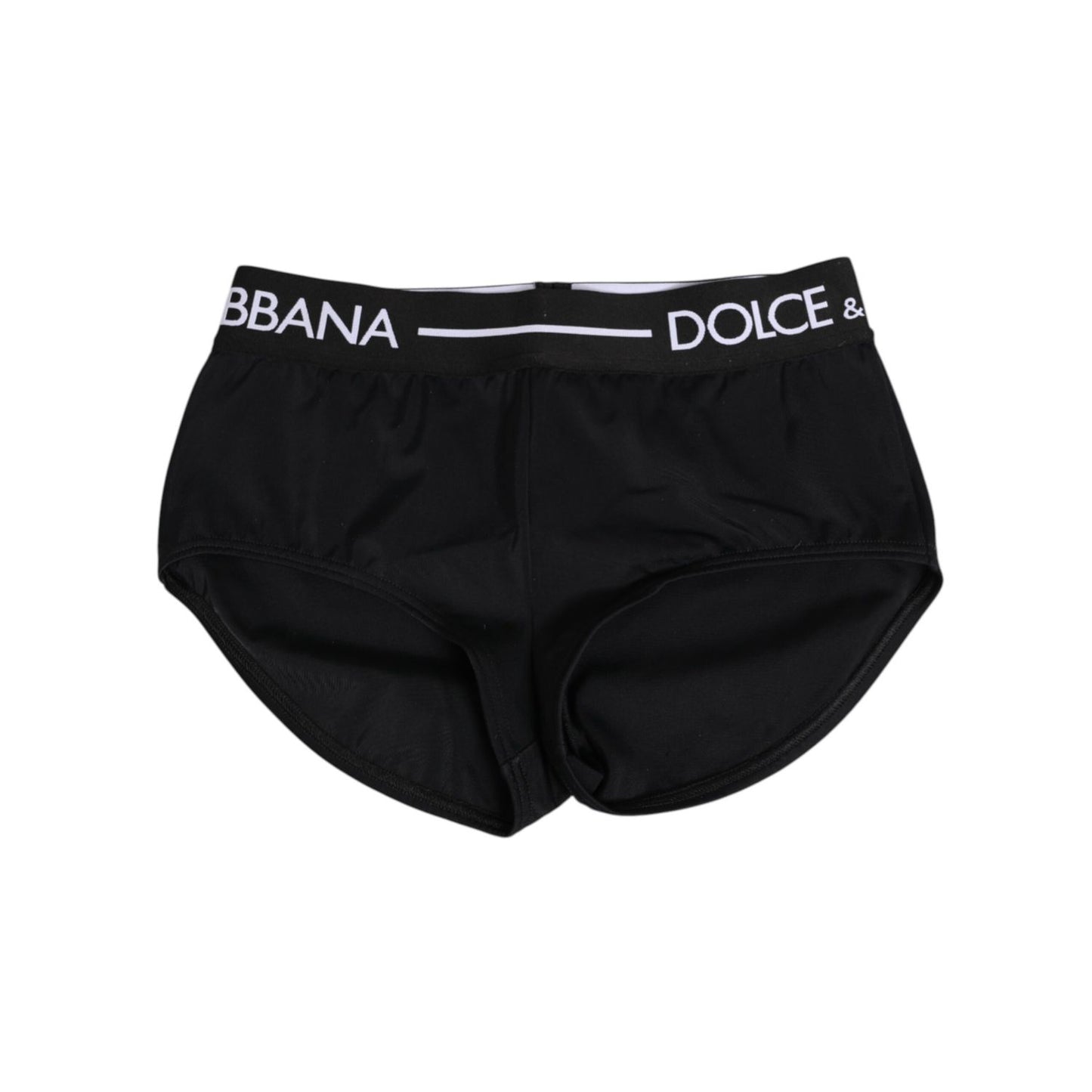 Dolce & Gabbana Black Nylon Logo Waistband Shorts Underwear