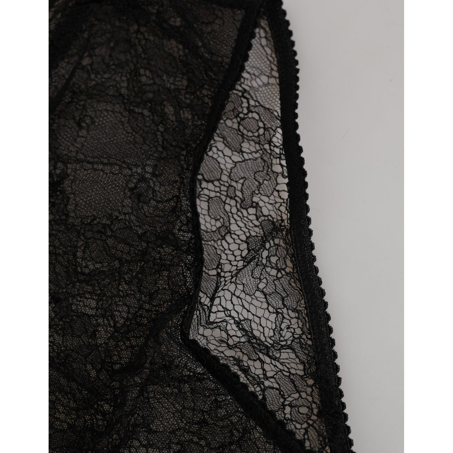 Dolce & Gabbana Black Nylon Stretch High Waist Panty Underwear