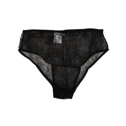 Dolce & Gabbana Black Nylon Stretch High Waist Panty Underwear