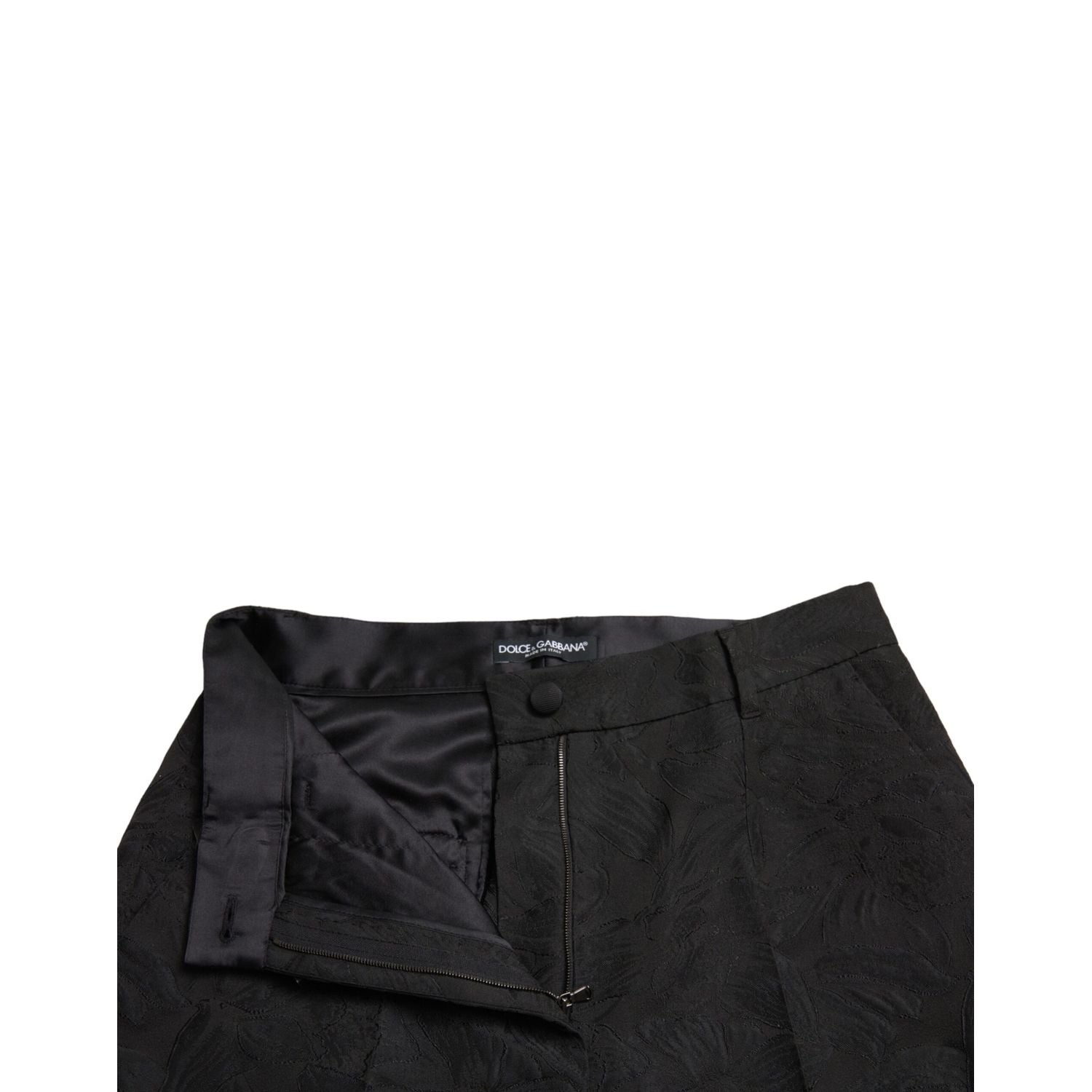 Dolce & Gabbana Black Polyester High Waist Tapered Pants
