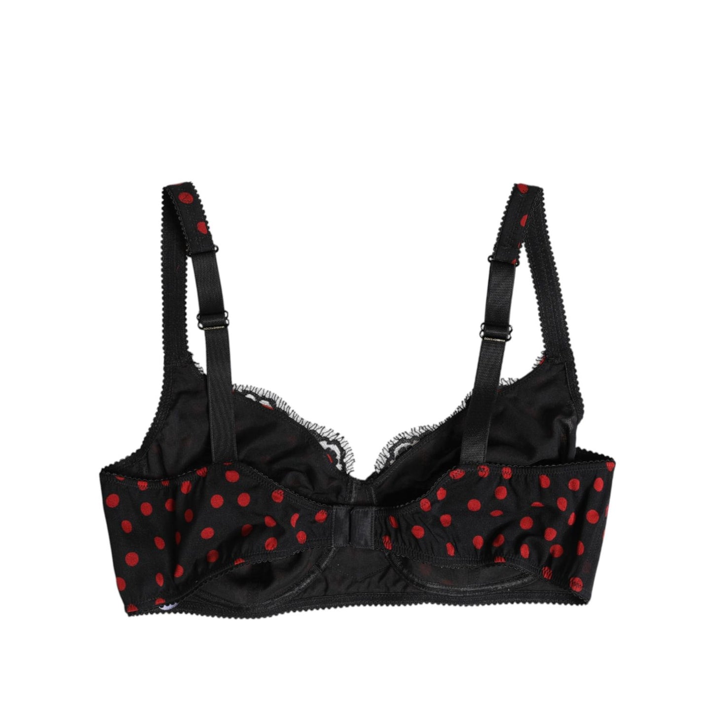Dolce & Gabbana Black Red Polka Dot Underwired Balconette Underwear