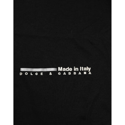 Dolce & Gabbana Black Statement Cotton Men Crew Neck T-shirt