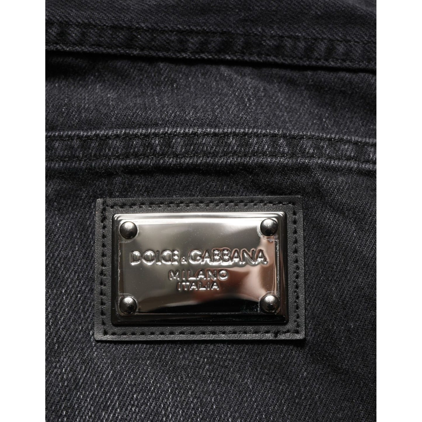 Dolce & Gabbana Black Washed Cotton Skinny Men Denim Jeans