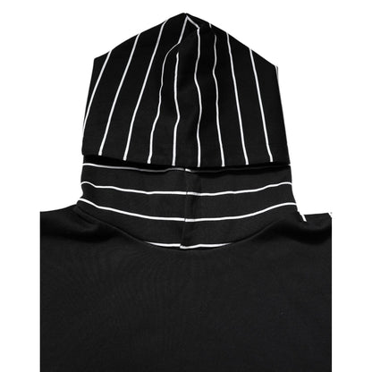 Dolce & Gabbana Black White Stripe Hooded Sweatshirt Sweater