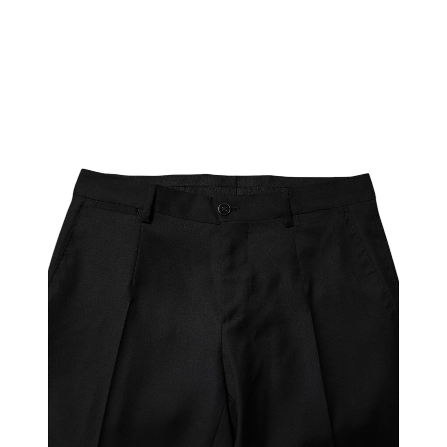 Dolce & Gabbana Black Wool Formal Men Slim Pants