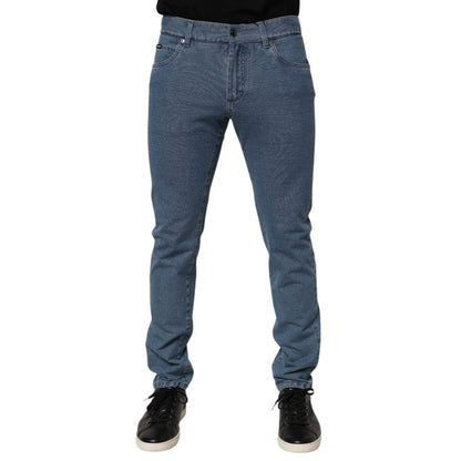 Dolce & Gabbana Blue Cotton Stretch Slim Fit Men Denim Jeans