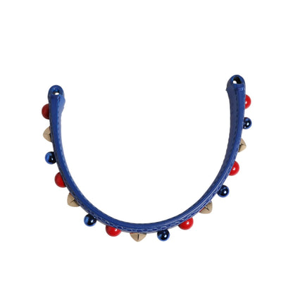 Dolce & Gabbana Blue Embellished Leather Bag Handle Women Shoulder Strap