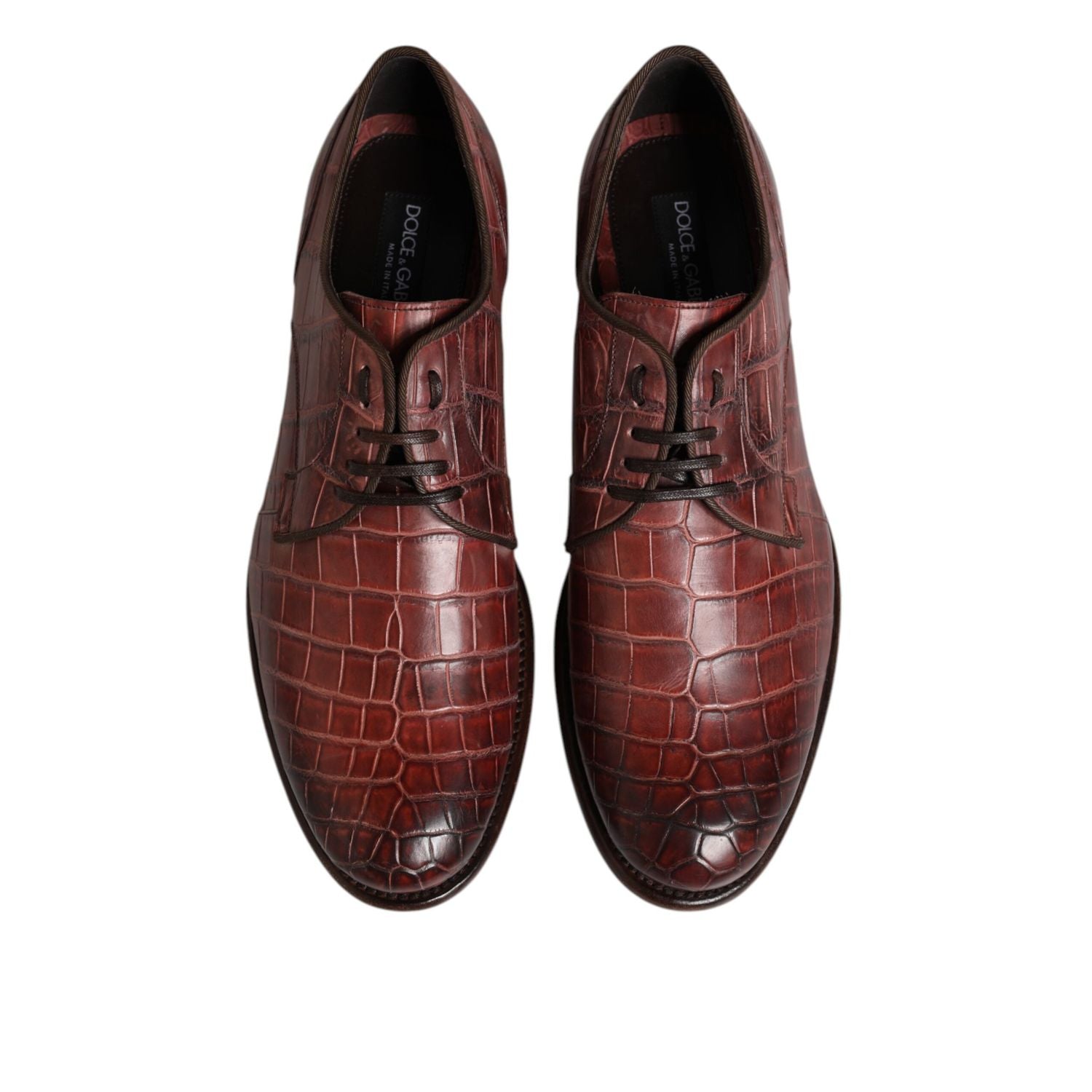 Dolce & Gabbana Burgundy Leather Lace Up Derby Dress Shoes