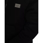 Dolce & Gabbana Black Cotton Hooded Logo Bomber Jacket Dolce & Gabbana Black
